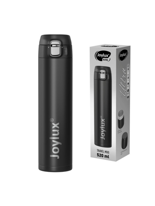 Термокружка 520 мл JOYLUX (ДЖОЙЛЮКС) ULTRA BLACK, нержавеющая сталь SUS304, черный матовый, 700277