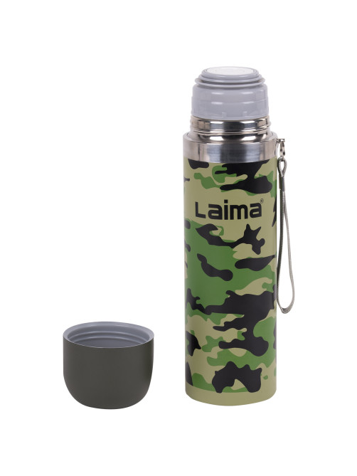Термос LAIMA с узким горлом, 0,5 л, нержавеющая сталь, хаки, 601409