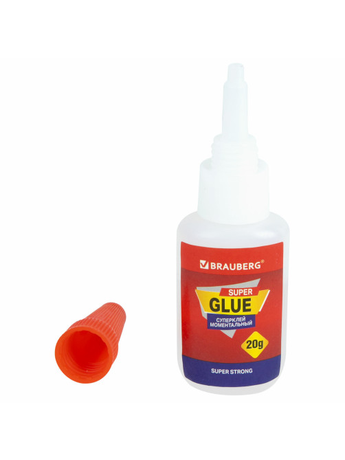 Клей моментальный ультрапрочный суперклей BRAUBERG EXTRA, 20 г, МАКСИМАЛЬНЫЙ ОБЪЕМ, 608101