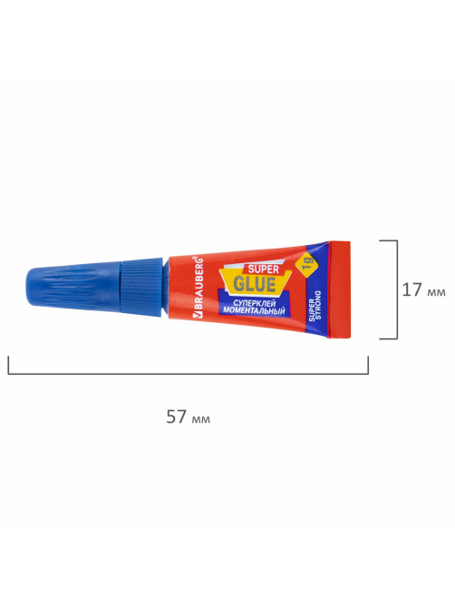 Клей моментальный суперклей экономичный BRAUBERG EXTRA, 1 г суперпрочный, КОМПЛЕКТ 6 ШТ., 608109