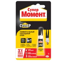 Клей моментальный Супер МОМЕНТ, 3 г, отрывная мультикарта, 608976