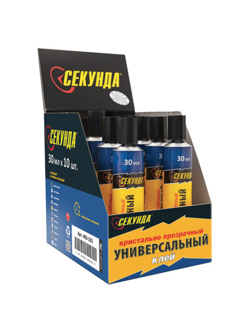 Клей универсальный СЕКУНДА, 30 мл, в шоу-боксе, 403-158/403-232