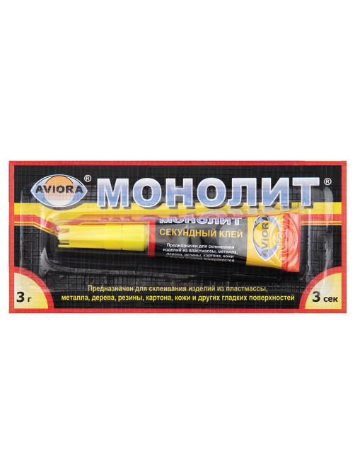 Клей моментальный МОНОЛИТ, 3 г, отрывная мультикарта, 403-001