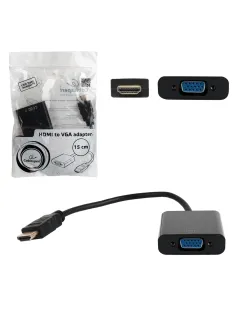 Кабель-переходник HDMI-VGA, 15 см, CABLEXPERT, M-F, для передачи аналогового видео, A-HDMI-VGA-04