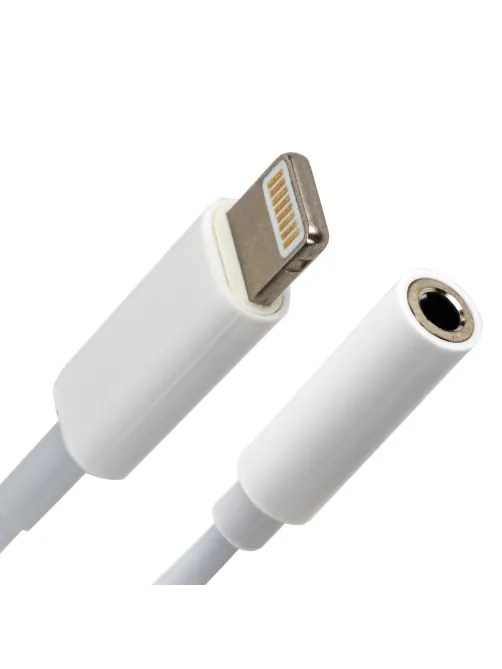 Переходник для наушников с iPhone LIGHTNING на AUX (MINI JACK 3.5 мм), SONNEN, 0,1 м, белый, 513565