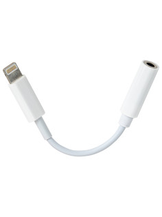 Переходник для наушников с iPhone LIGHTNING на AUX (MINI JACK 3.5 мм), SONNEN, 0,1 м, белый, 513565