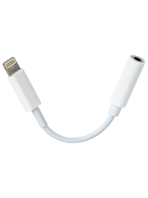 Переходник для наушников с iPhone LIGHTNING на AUX (MINI JACK 3.5 мм), SONNEN, 0,1 м, белый, 513565