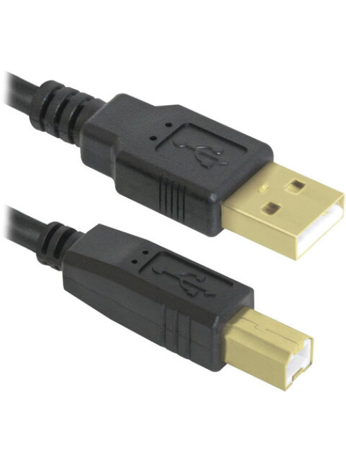 Кабель USB 2.0 AM-BM, 3 м, DEFENDER, 2 фильтра, для подключения принтеров, МФУ и периферии, 87431