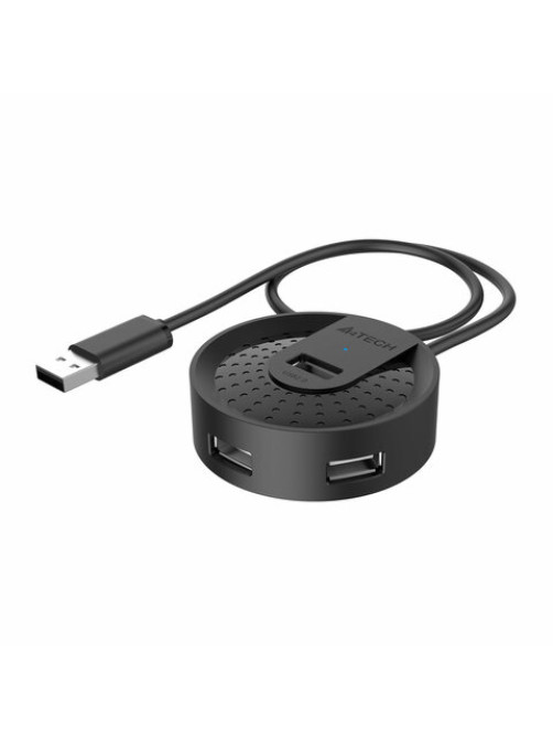 Хаб USB 2.0, 4 порта, черный, A4TECH HUB-20, 1874611