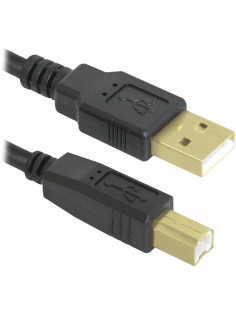 Кабель USB 2.0 AM-BM, 3 м, DEFENDER, 2 фильтра, для подключения принтеров, МФУ и периферии, 87431