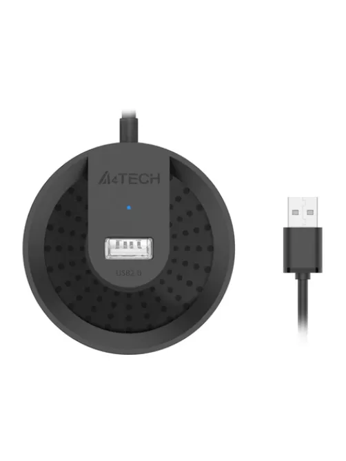 Хаб USB 2.0, 4 порта, черный, A4TECH HUB-20, 1874611