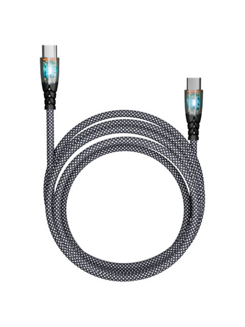 Кабель Type-C - Type-C, 1 м, 3 А, SMARTBUY, для быстрой зарядки и передачи данных, черный, FCTRANSP-BLACK