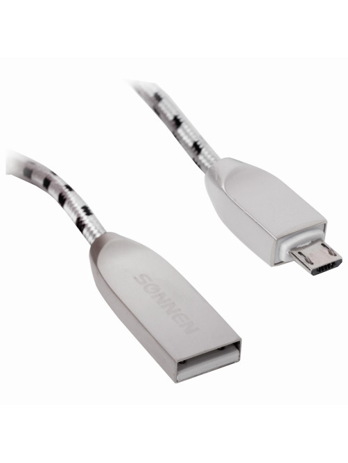Кабель USB 2.0 – micro USB, 1 м, SONNEN Premium, медь, передача данных и быстрая зарядка, 513125