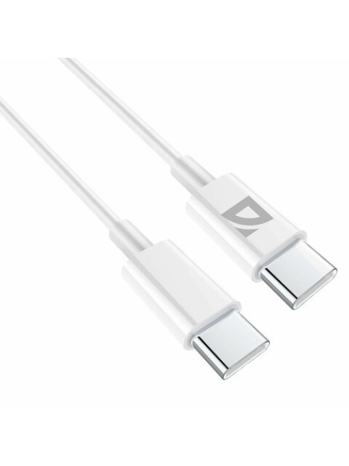 Кабель USB Type-C-Type-C, 60 Вт, белый, 2 м, DEFENDER F182, 87538
