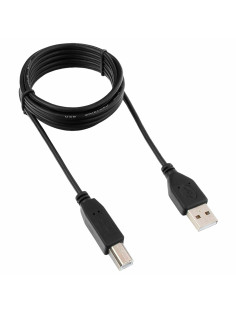 Кабель USB 2.0 AM-BM, 1,8 м, ГАРНИЗОН, медь, черный, пакет, GCC-USB2-AMBM-1.8M, 14371