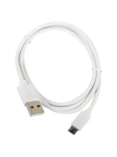 Кабель USB2.0 – micro USB, 1 м, SONNEN, медь, для передачи данных и зарядки, белый, 513557