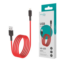 Кабель USB – Lightning 8 pin, 1 м, VIXION PRO VX-07i, для зарядки и передачи данных, красный, 01192, БП-00000910