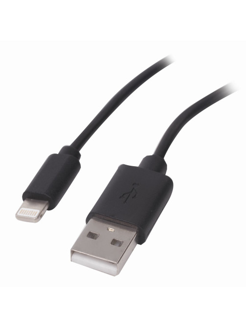 Кабель USB 2.0 – Lightning, 1 м, SONNEN, медь, для передачи данных и зарядки, черный, 513116