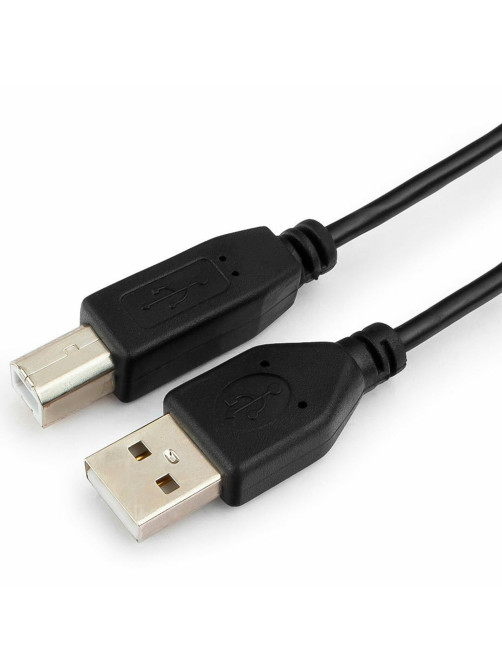 Кабель USB 2.0 AM-BM, 1,8 м, ГАРНИЗОН, медь, черный, пакет, GCC-USB2-AMBM-1.8M, 14371