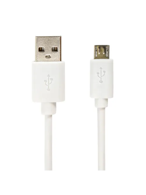 Кабель USB2.0 – micro USB, 1 м, SONNEN, медь, для передачи данных и зарядки, белый, 513557