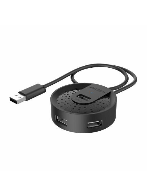 Хаб USB 2.0, 4 порта, черный, A4TECH HUB-20, 1874611