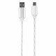 Кабель с LED-подсветкой USB 2.0-Type-C, 1 м, RED LINE, белый, УТ000022103