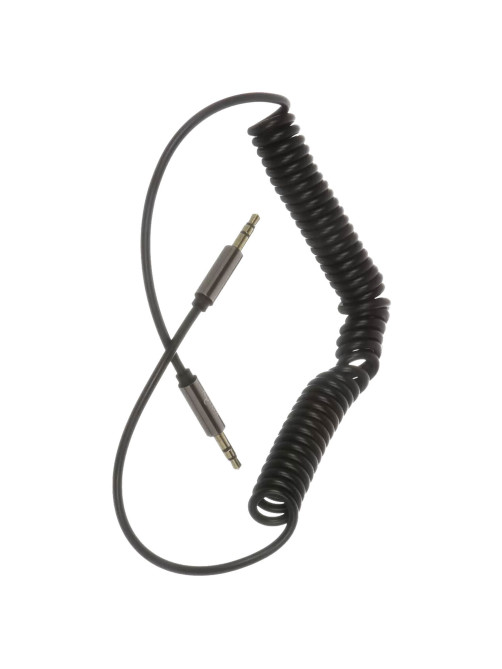 Переходник AUX, jack 3,5 (M) – jack 3,5 (M), 2 м, VIXION PRO VX-15, спираль, черный, 02755, БП-00000935