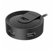 Хаб USB 2.0, 4 порта, черный, A4TECH HUB-20, 1874611