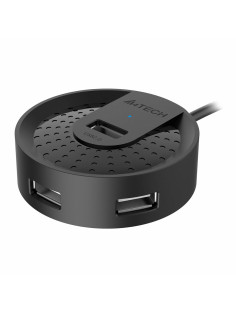 Хаб USB 2.0, 4 порта, черный, A4TECH HUB-20, 1874611