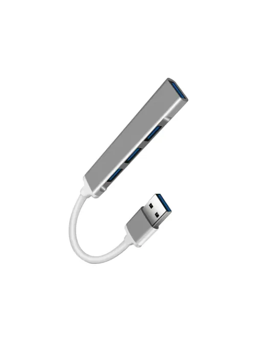 Хаб USB 2.0, 4 порта, серый, RED LINE, УТ000039263