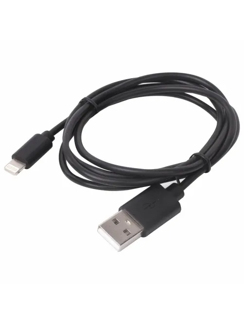 Кабель USB 2.0 – Lightning, 1 м, SONNEN, медь, для передачи данных и зарядки, черный, 513116