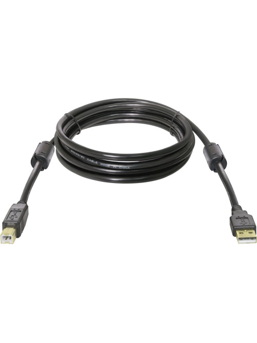 Кабель USB 2.0 AM-BM, 3 м, DEFENDER, 2 фильтра, для подключения принтеров, МФУ и периферии, 87431