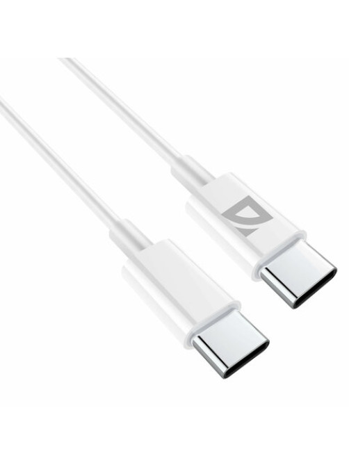 Кабель USB Type-C-Type-C, 30 Вт, белый, 2 м, DEFENDER F182, 87537
