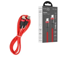 Кабель Type-C – Type-C, 60 Вт, 1 м, VIXION PRO VX-22c, для зарядки и передачи данных, красный, 02717, БП-00000946