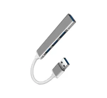 Хаб USB 2.0, 4 порта, серый, RED LINE, УТ000039263