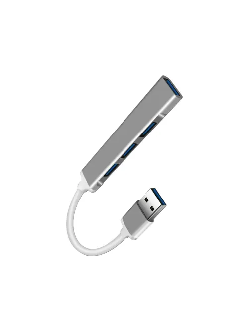 Хаб USB 2.0, 4 порта, серый, RED LINE, УТ000039263