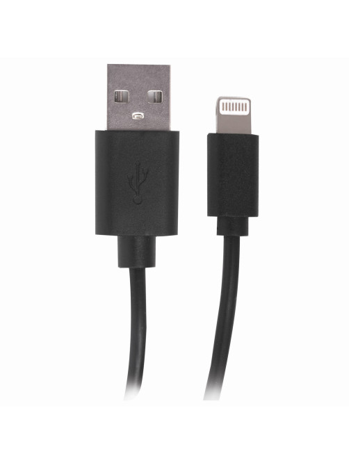 Кабель USB 2.0 – Lightning, 1 м, SONNEN, медь, для передачи данных и зарядки, черный, 513116