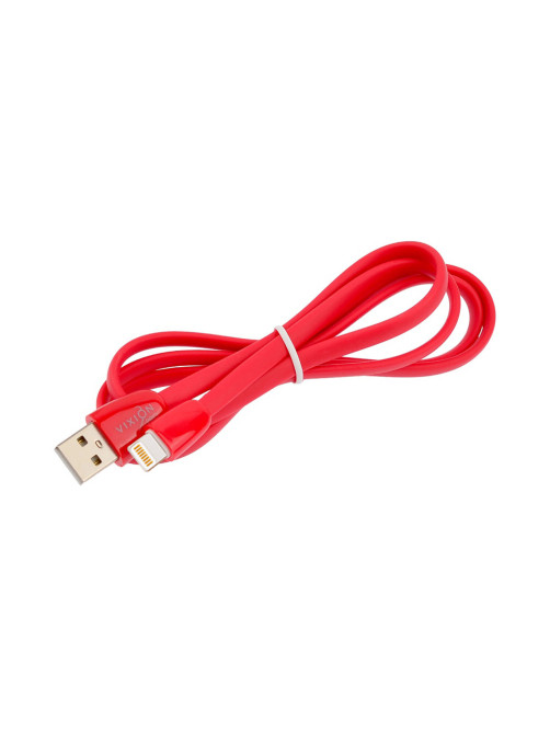Кабель силиконовый USB – Lightning 8 pin, 1 м, VIXION PRO VX-12i, для зарядки и передачи данных, красный, 02977, БП-00000967