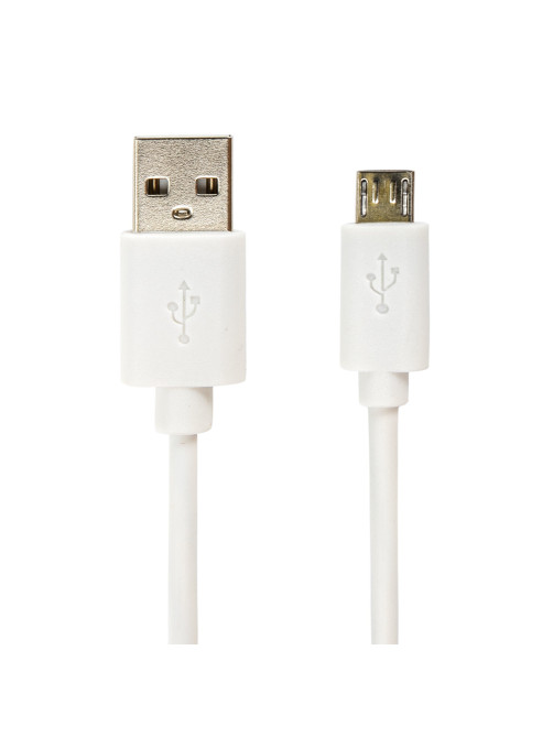Кабель USB2.0 – micro USB, 1 м, SONNEN, медь, для передачи данных и зарядки, белый, 513557