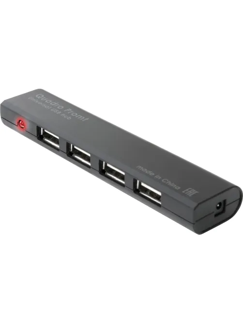 Хаб USB 2.0, 4 порта, черный, DEFENDER QUADRO PROMT, 83200