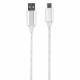 Кабель с LED-подсветкой USB 2.0-Type-C, 1 м, RED LINE, белый, УТ000022103