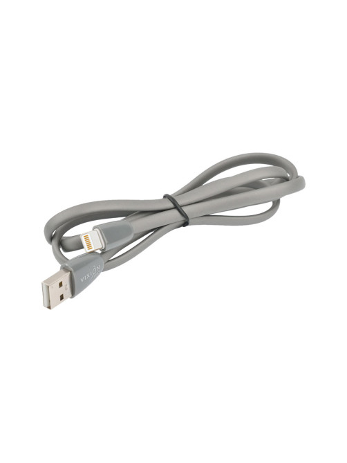 Кабель силиконовый USB – Lightning 8 pin, 1 м, VIXION PRO VX-12i, для зарядки и передачи данных, серый, 02991, БП-00000968