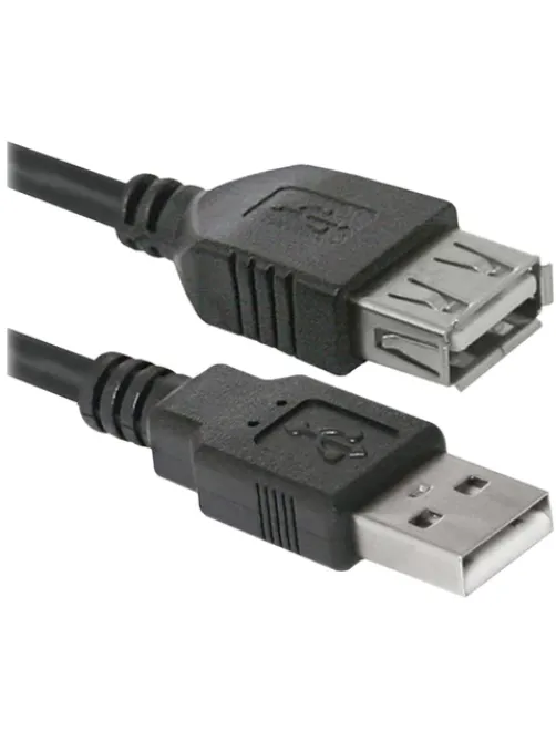 Кабель-удлинитель USB 2.0, 1,8 м, DEFENDER, M-F, для подключения периферии, 87456