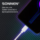 Кабель USB2.0 – Type-C, 1 м, SONNEN, медь, для передачи данных и зарядки, белый, 513558