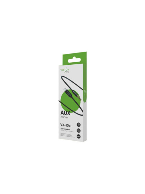 Переходник AUX, jack 3,5 (M) – Type-C, 1 м, VIXION PRO VX-10c, черный, 02786, БП-00000931