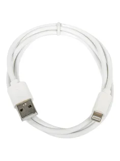 Кабель USB2.0 – Lightning, 1 м, SONNEN, медь, для передачи данных и зарядки, белый, 513559