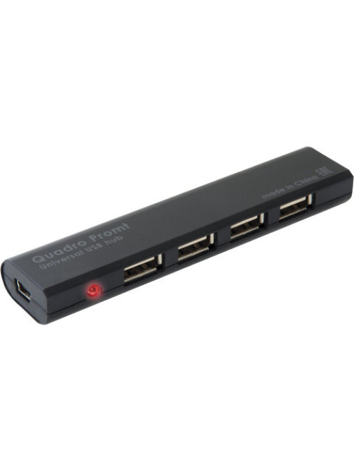 Хаб USB 2.0, 4 порта, черный, DEFENDER QUADRO PROMT, 83200