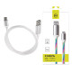 Кабель с LED-подсветкой USB 2.0-Type-C, 1 м, RED LINE, белый, УТ000022103