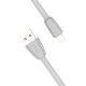 Кабель силиконовый USB – Lightning 8 pin, 1 м, VIXION PRO VX-12i, для зарядки и передачи данных, серый, 02991, БП-00000968