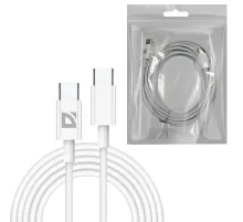 Кабель USB Type-C-Type-C, 60 Вт, белый, 2 м, DEFENDER F182, 87538